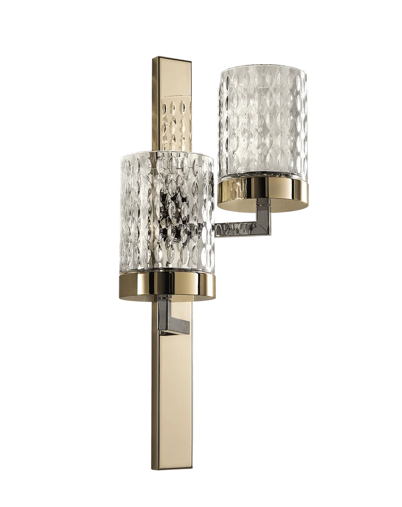 Applique luminaire design verre laiton