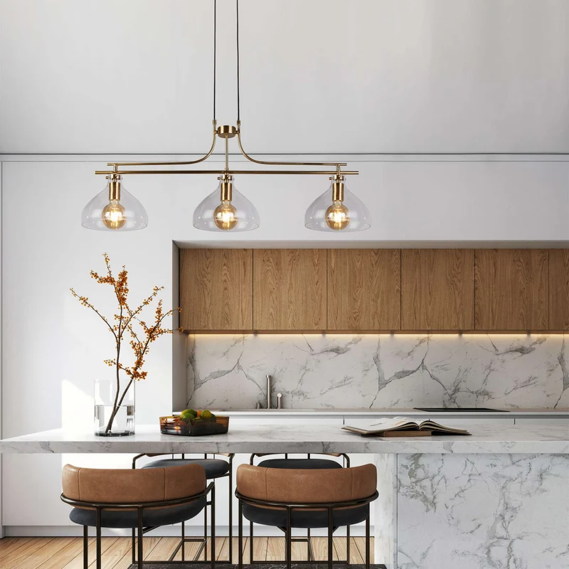 Suspension MARGARITA laiton 3 lampes