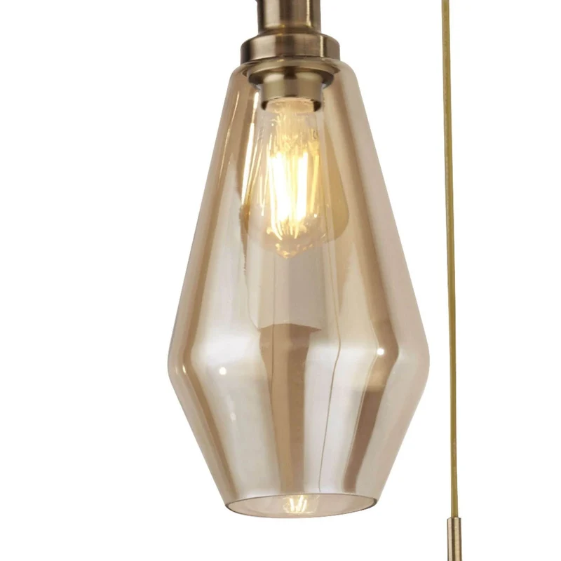 Suspension MIA 3 lampes verre ambré