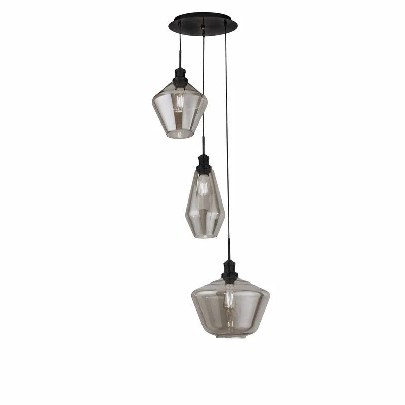 Suspension MIA 3 lampes verre fumé