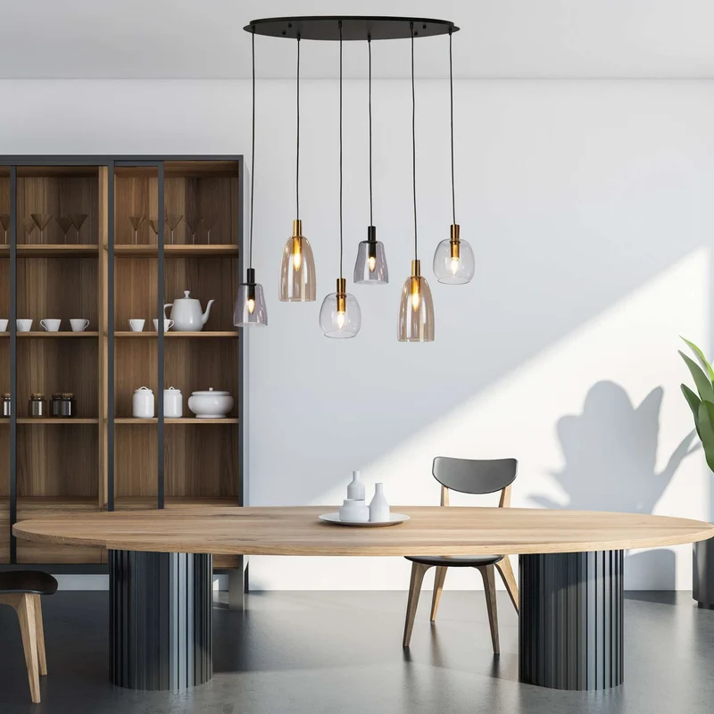 Suspension contemporaine DIVINE 6 lampes