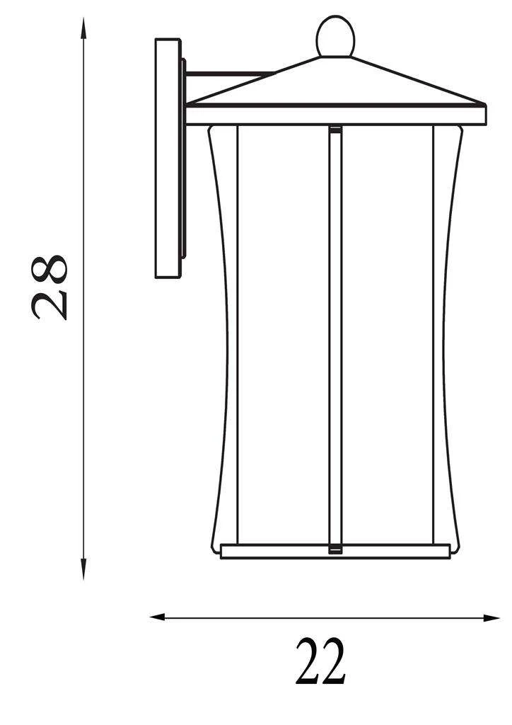 Applique extérieure PAGODA noire en aluminium - Design moderne