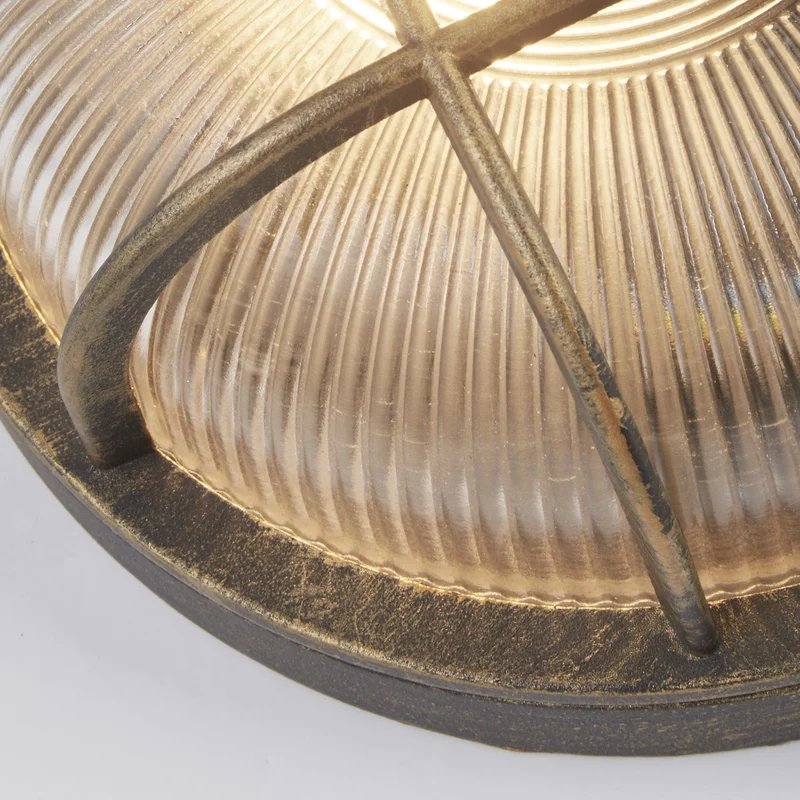 Applique extérieure BULKHEAD ronde or patiné