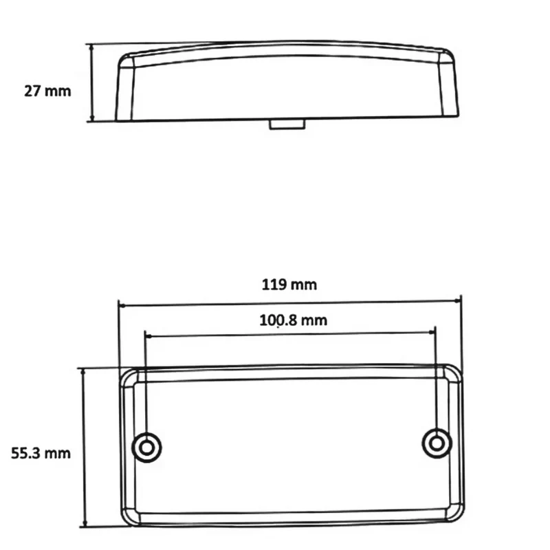 Feu de position latéral LED classique / Style Hella / Lentille Ambre