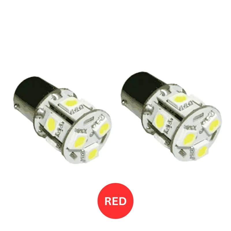 Ampoules LED Rouges à Contact Unique 12V BA15s / P21W / N°382