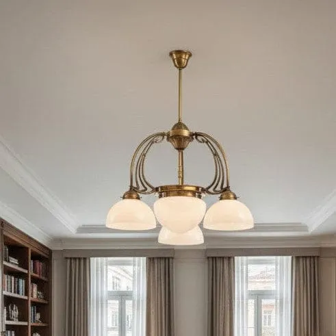 Plafonnier en Laiton Ancien Art Deco
