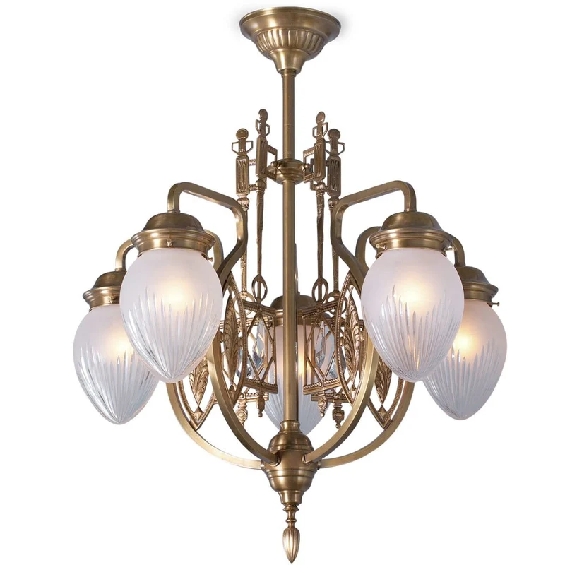 Chandelier Plafonnier Chrome Art Nouveau