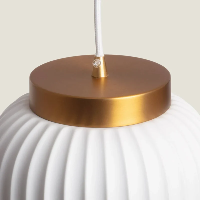 Suspension Blanche Forme Lanterne