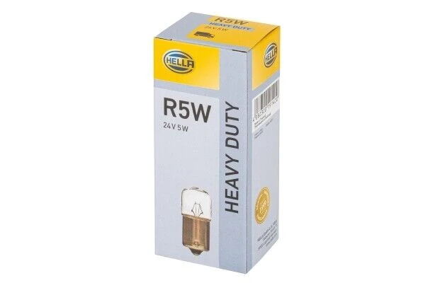 Ampoules de feux arrière Hella 24 V pour camions / 5 W SCC / Petit contact simple / N° 149 / Lot de 10