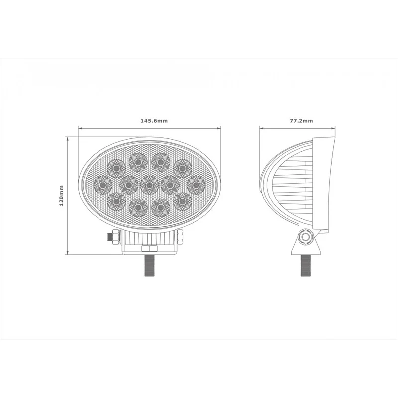 Lampe de travail ovale à LED, faisceau large de 36 W / 2316 XNUMX lumens