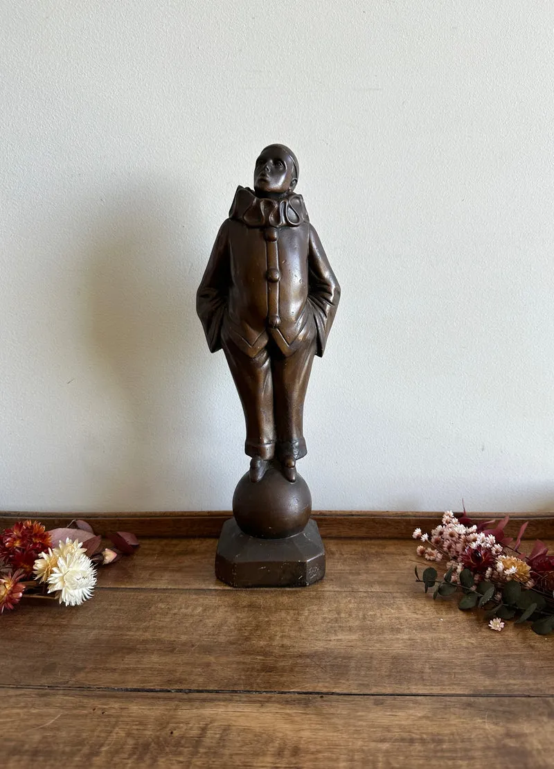 Statuette de pierrot en résine