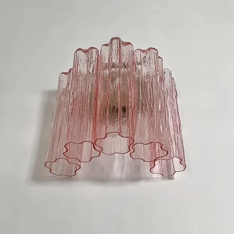 Applique murale rose en verre