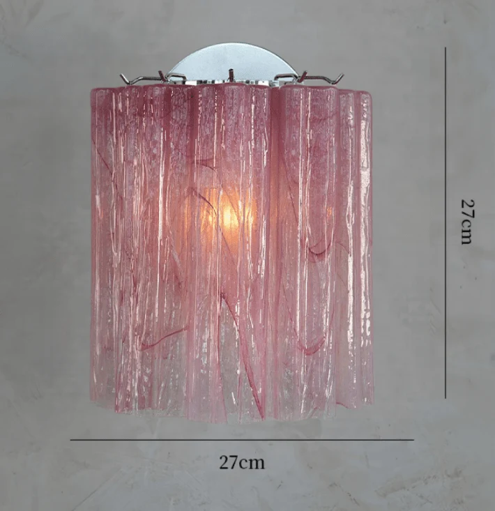 Applique murale rose en verre