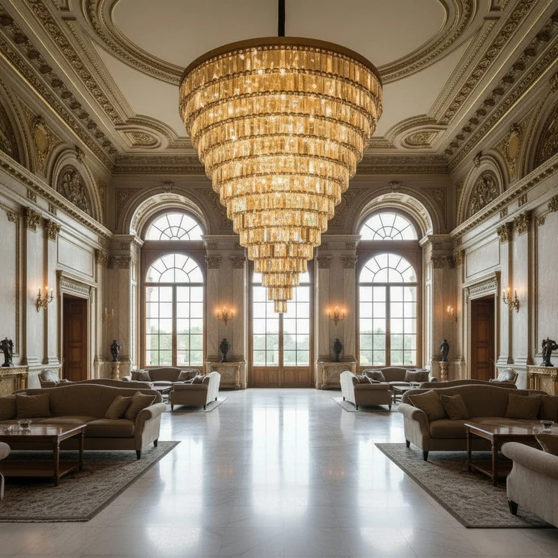 Lustre Luxe pour Hauts Plafonds