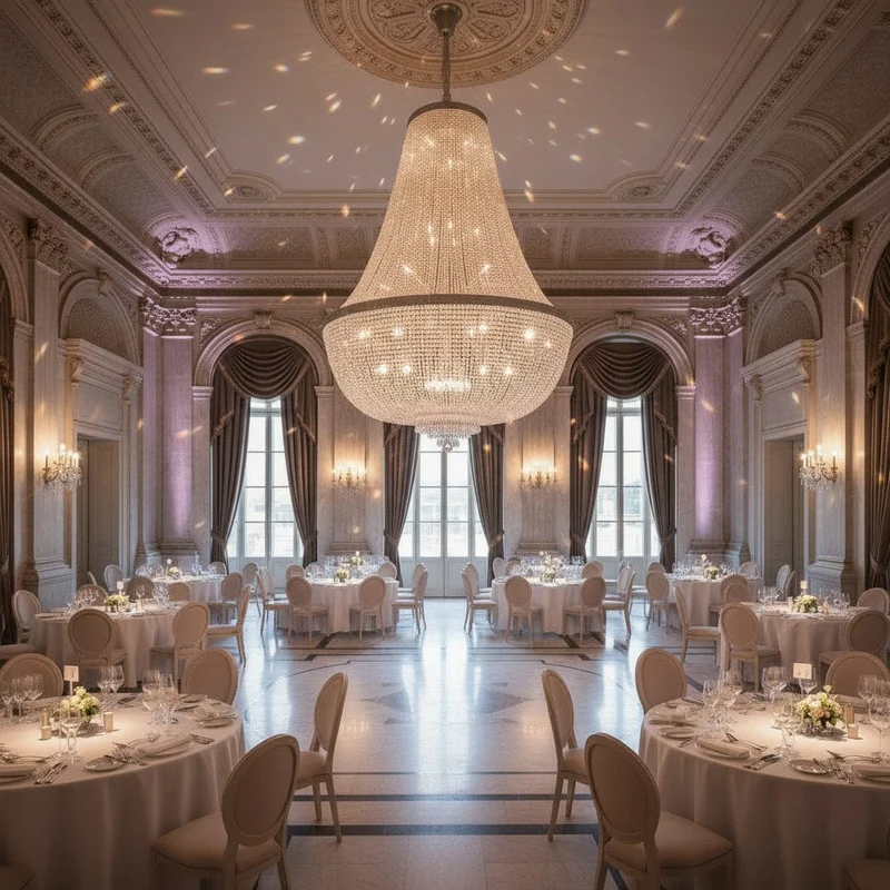 Grand lustre en cristal pour grandes salles de réception