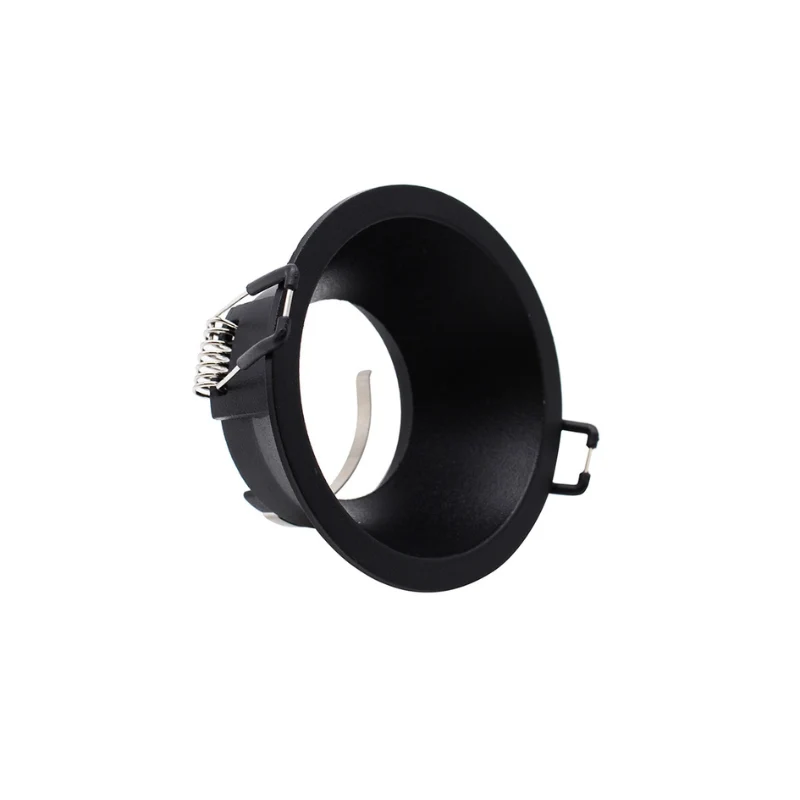 Support Encastrable Spot Rond Noir Mat pour Ampoule GU10