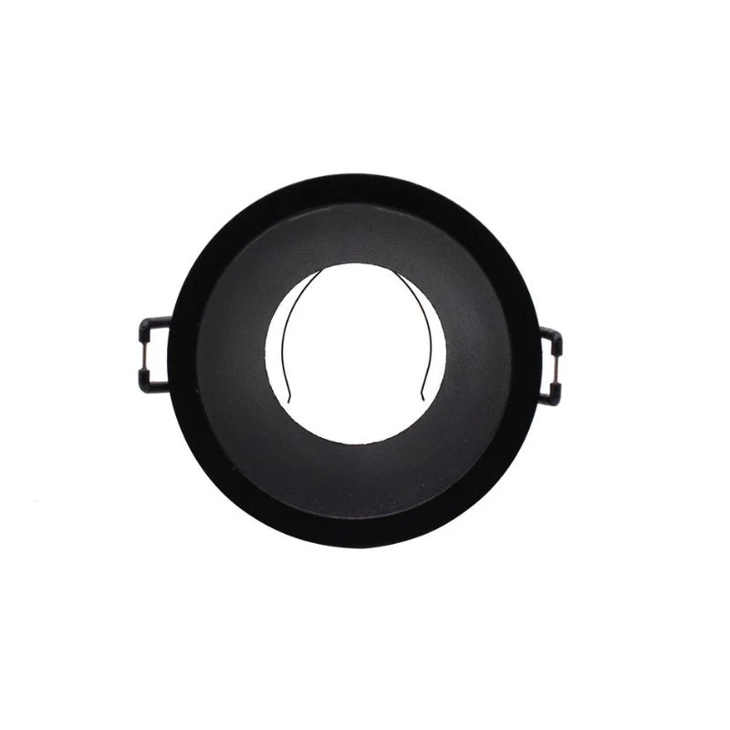 Support Encastrable Spot Rond Noir Mat pour Ampoule GU10