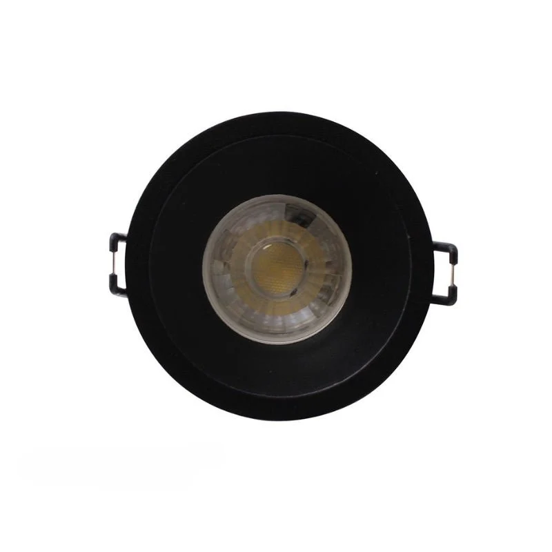 Support Encastrable Spot Rond Noir Mat pour Ampoule GU10