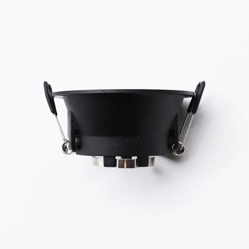 Support Encastrable Spot Rond Noir Mat pour Ampoule GU10
