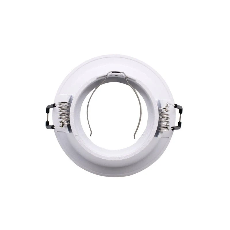 Support Encastrable Spot Rond Blanc Mat pour Ampoule GU10