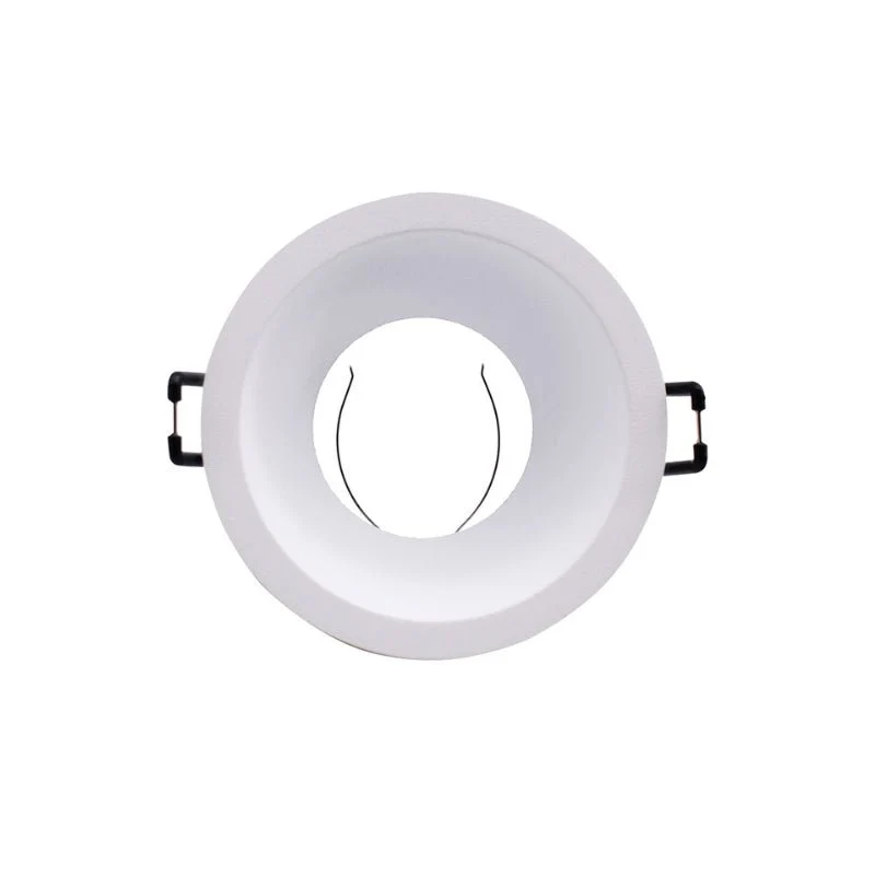 Support Encastrable Spot Rond Blanc Mat pour Ampoule GU10
