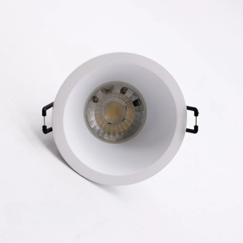 Support Encastrable Spot Rond Blanc Mat pour Ampoule GU10