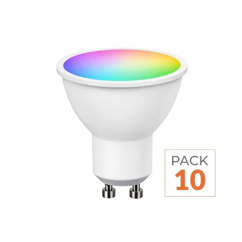 Ampoule LED Connectée Wifi GU10 4.5W RGBW - Pack de 10