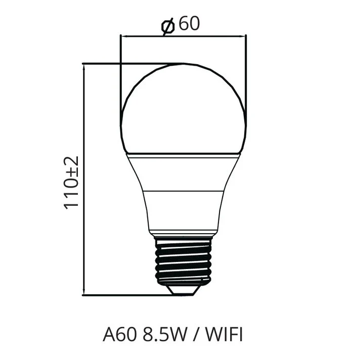 Pack de 10 - Ampoule LED Connectée Wifi E27 8.5W RGBW A60