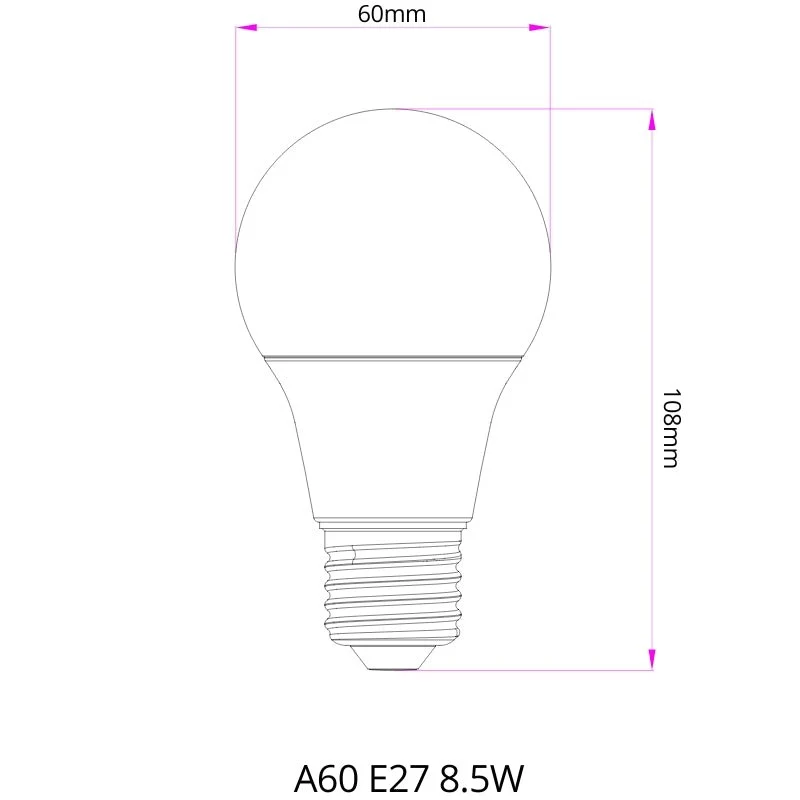 Ampoule E27 LED 8.5W A60