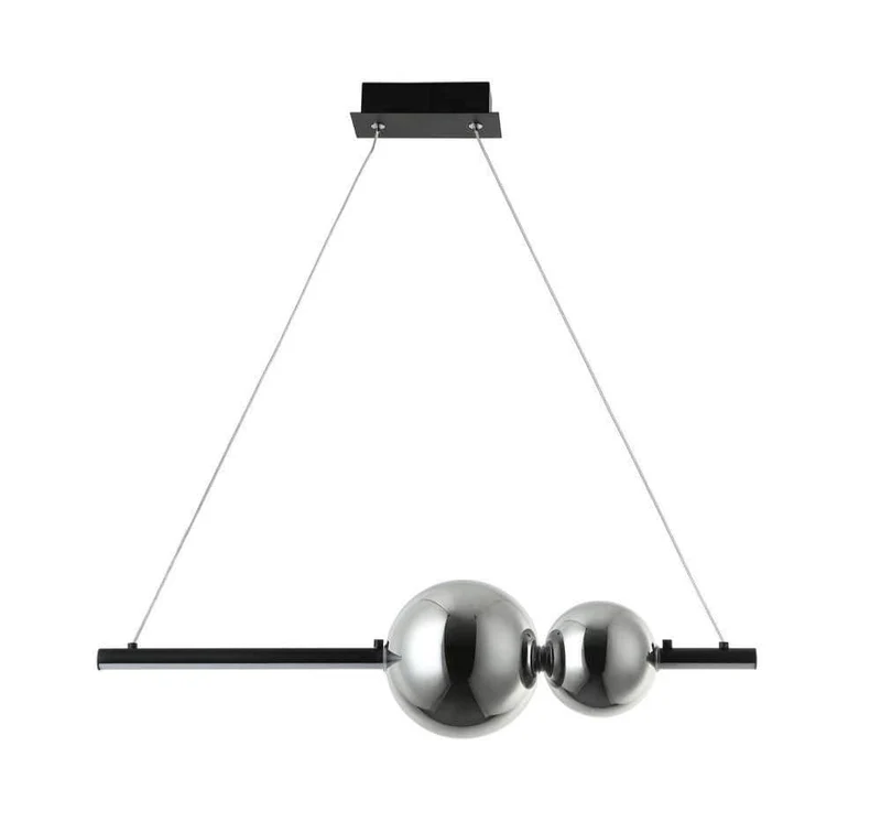 Suspension LED Zambelis 22109 verre fumé effet miroir