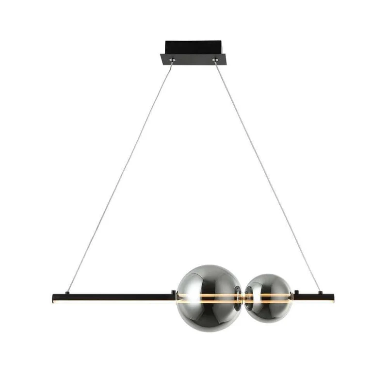 Suspension LED Zambelis 22109 verre fumé effet miroir