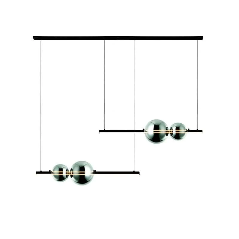 Suspension LED Zambelis 22234 noir et verre fumé
