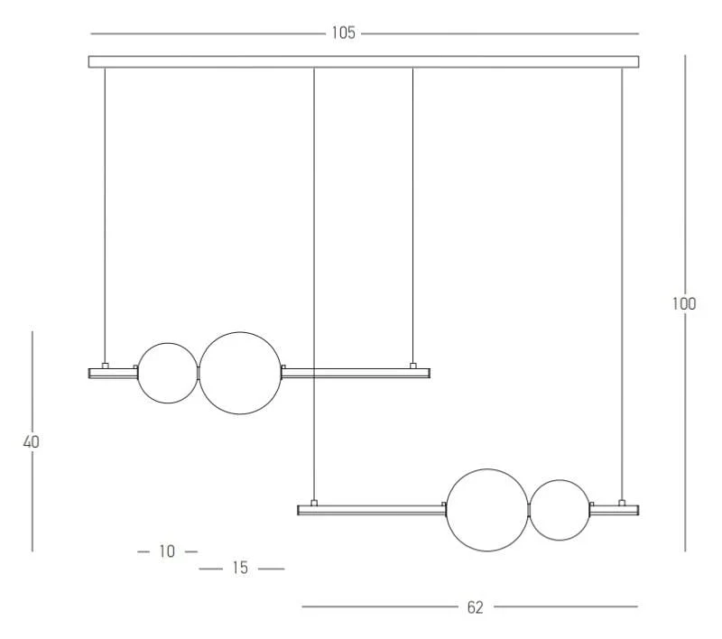Suspension LED Zambelis 22234 noir et verre fumé