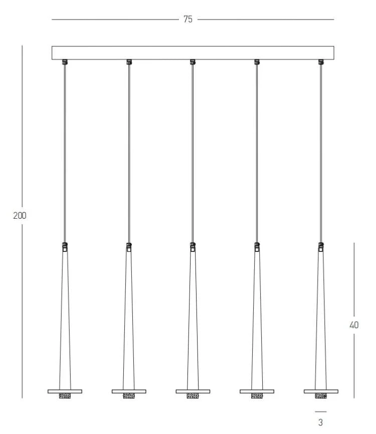 Suspension LED Zambelis 22112 noire éclairage variable