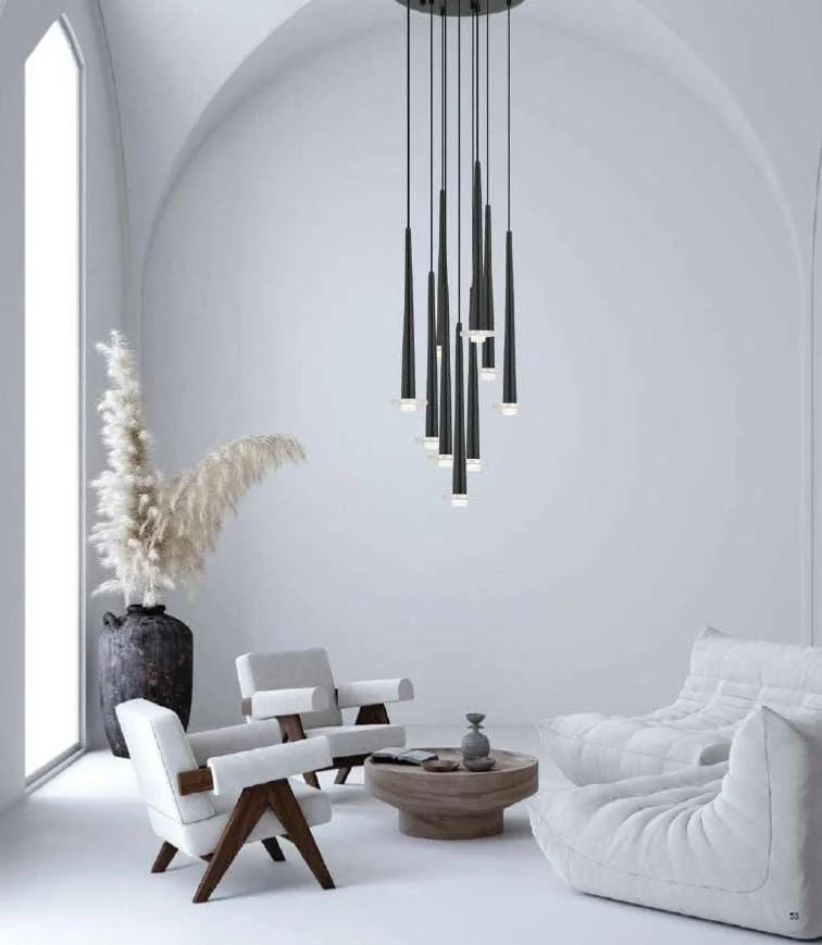 Suspension LED Zambelis 22113 noire éclairage variable