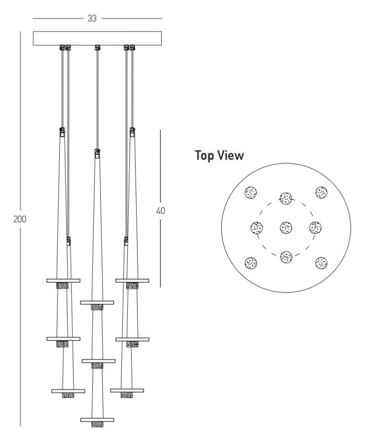 Suspension LED Zambelis 22113 noire éclairage variable