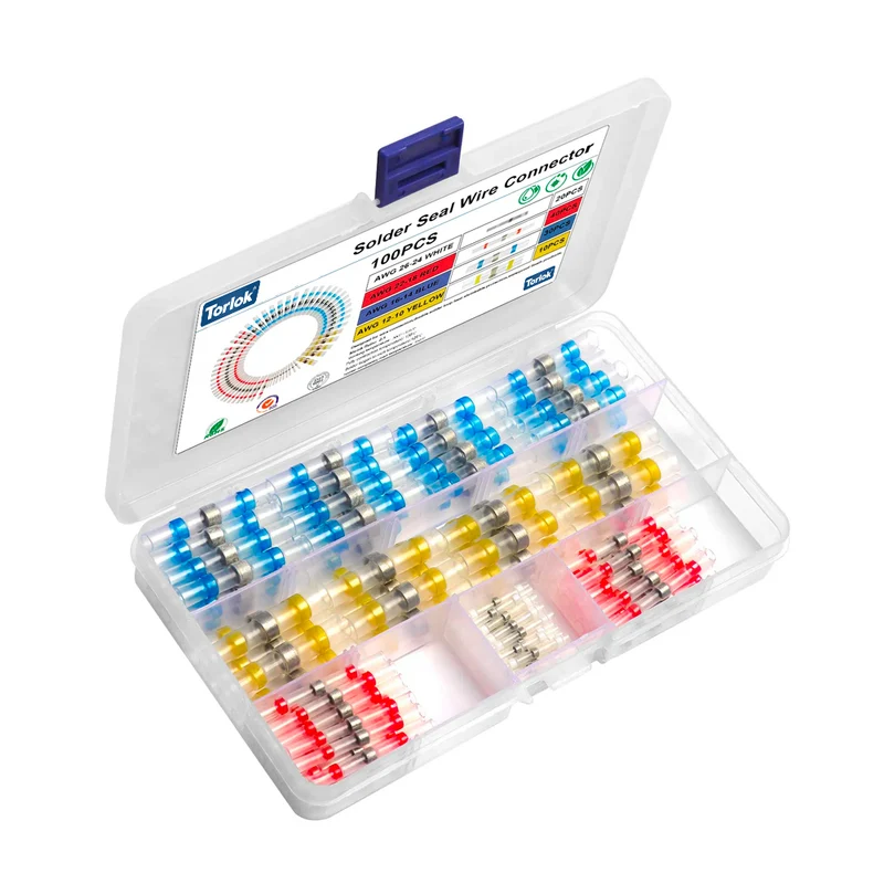 Boîte assortie de manchons thermorétractables à souder / 100pc
