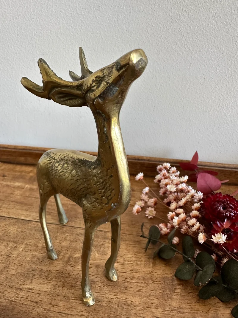 Cerf et biche en bronze