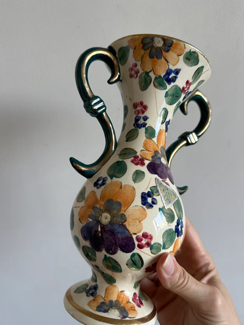 Vase en céramique émaillé peint à la main