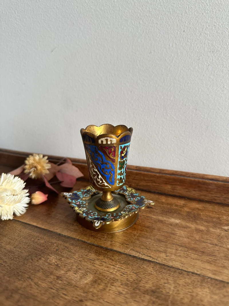 Porte encens Napoléon III émaux cloisonnés