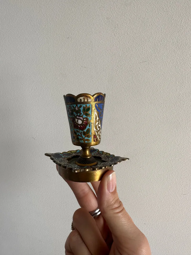 Porte encens Napoléon III émaux cloisonnés