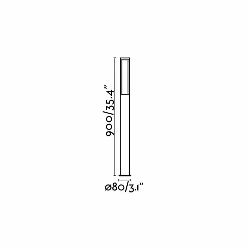 Logar 900 Lampe – Borne LED extérieure gris foncé IP54, hauteur 90 cm