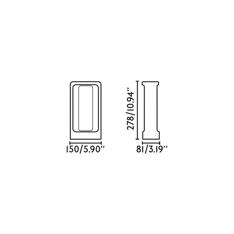 Borne lumineuse en béton TOTEM-285 LED 8W 3000K pour jardin sécurisé