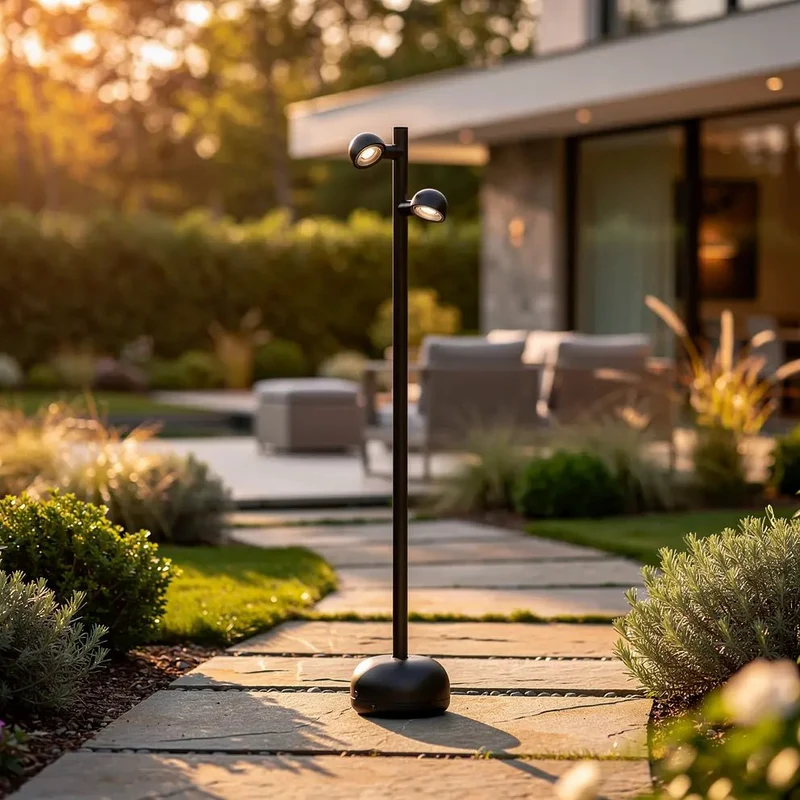 Borne lumineuse BROT : bornes d’éclairage LED pour jardin et terrasse, IP65, hauteur 90 cm