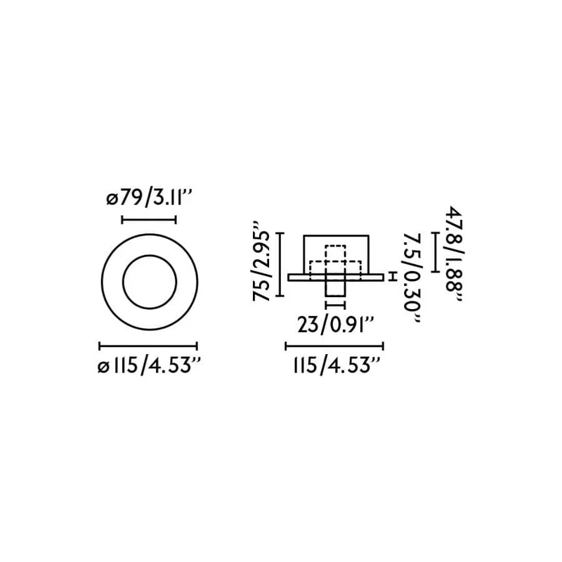 Applique liseuse encastrable CLICK LED noire