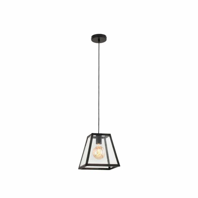 Suspension ROSE acier noir et verre