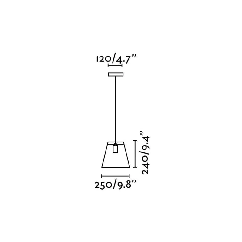 Suspension ROSE acier noir et verre