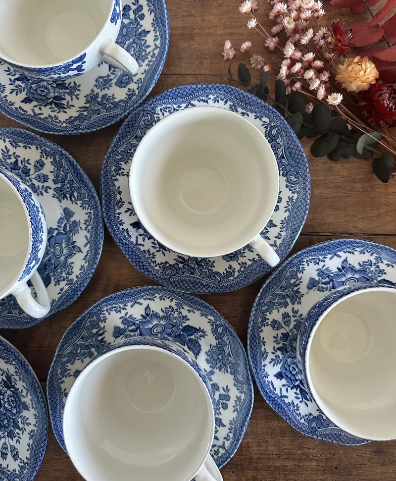 Service à thé 6 tasses Wedgwood Tunstall ltd England