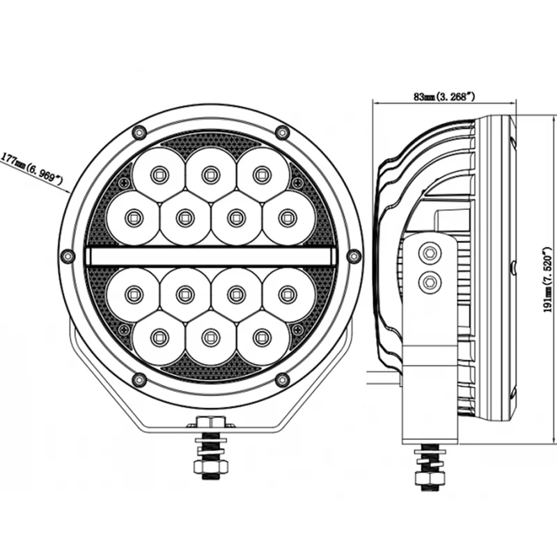 Spots LED avec bande lumineuse de position / 7"