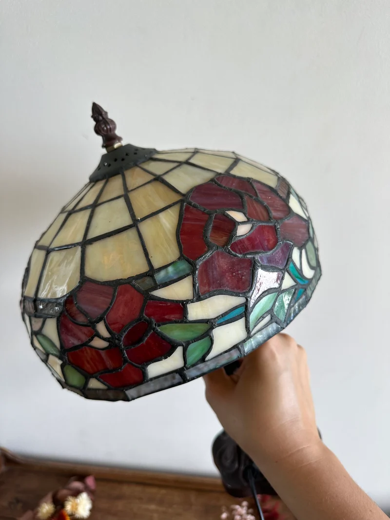 Lampe d'inspiration Tiffany's en pâtes de verre colorées